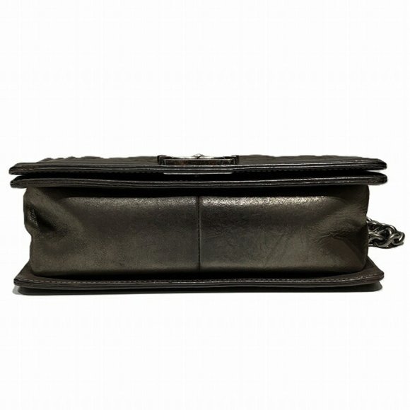 CHANEL Boy Bronze Bag Shoulder Lambskin Leather Ruthenium Metal Medium Size ⭐ - Picture 3 of 9